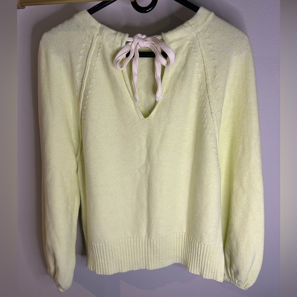 EUC Anthropologie Boho Whimsy women’s sweater Small Chartreuse color cotton - Picture 4 of 5